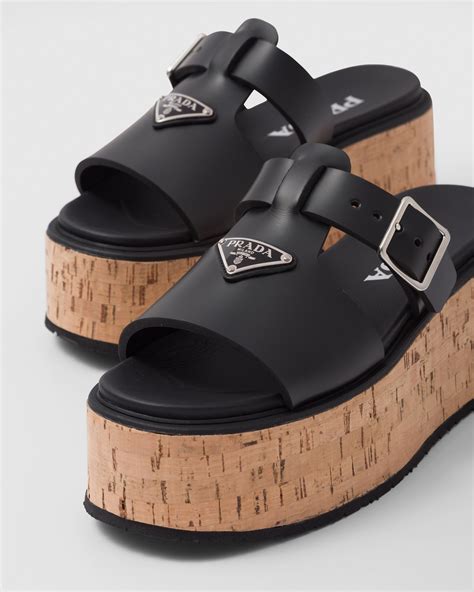 prada wedge sandal women|Prada platform wedge sandals.